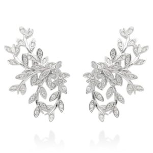 Pendientes de plata trepador hiedra maxi